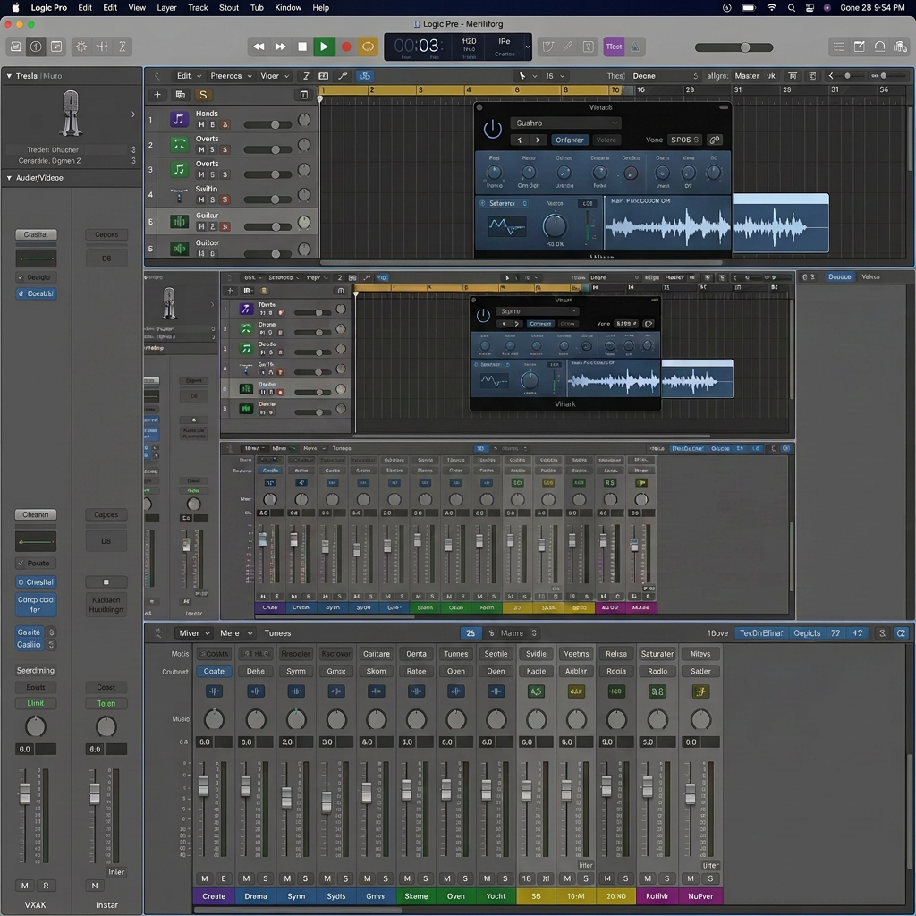 Logic Pro screen without center icon